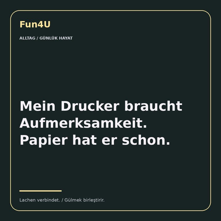 Mein Drucker braucht Aufmerksamkeit. Papier hat er schon.